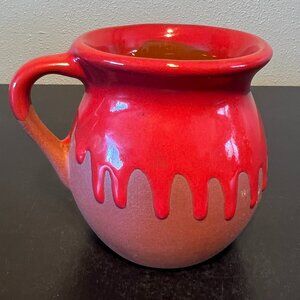 Mexico Handcrafted Red Drip Glaze Red Clay Mug Cup / Jarrito de Barro Chorreado